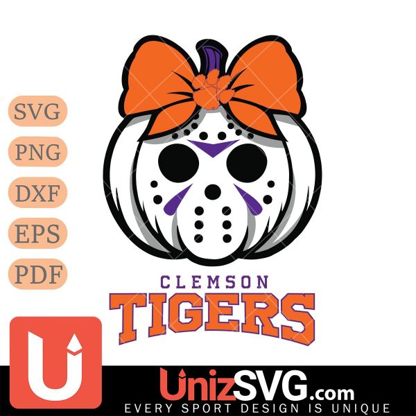 Clemson Tigers Hello Kitty Jason Voorhees pumpkin Horror