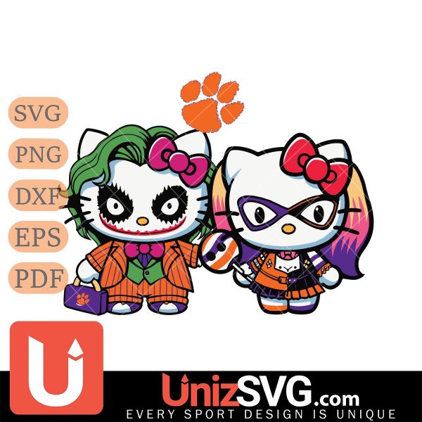 Clemson Tigers Hello Kitty Joker x Harley Quinn Horror