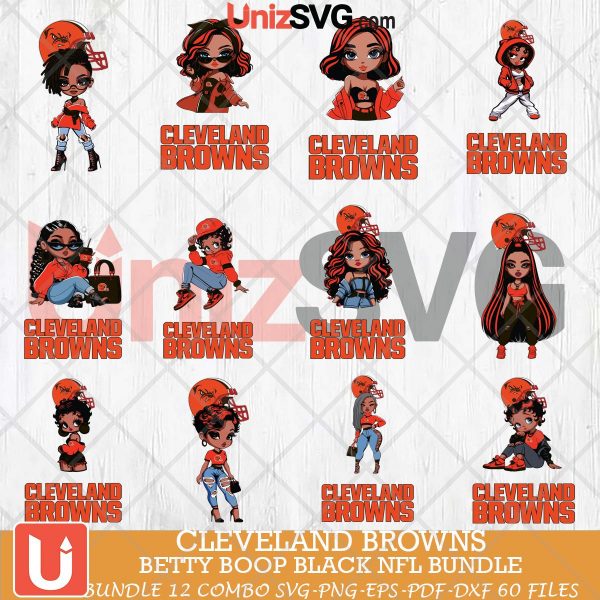 Cleveland Browns Betty Boop Black NFL bundle 12