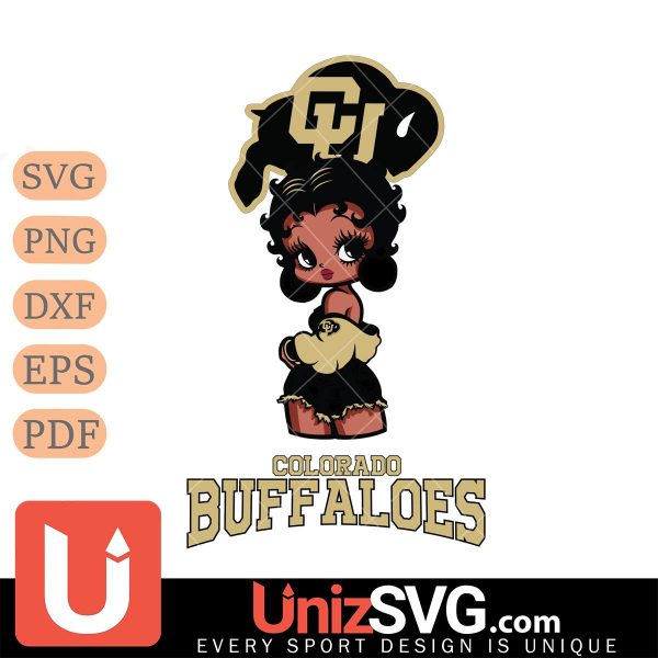 Colorado Buffaloes Betty Boop Black Fan Girl