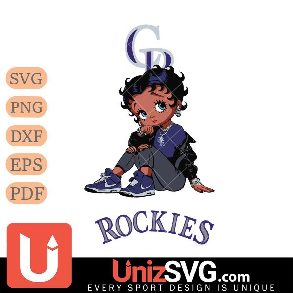 Colorado Rockies Betty Boop Black