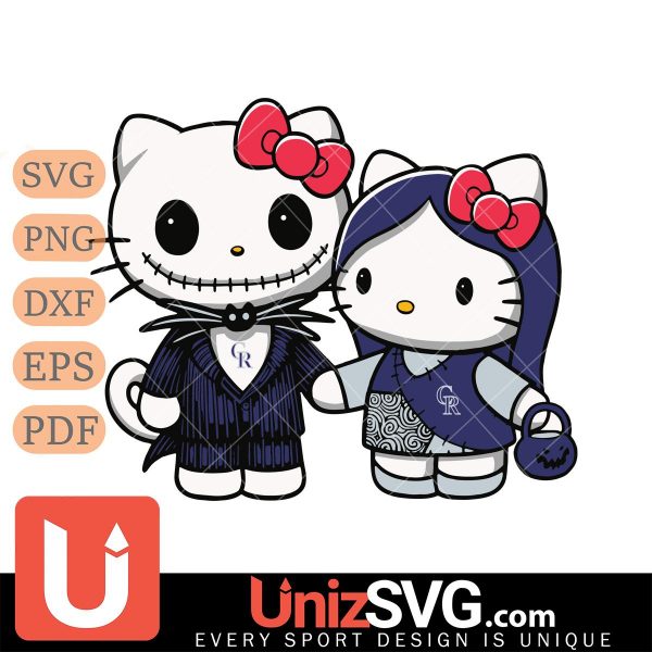 Colorado Rockies Hello Kitty Skellington & Sally Horror