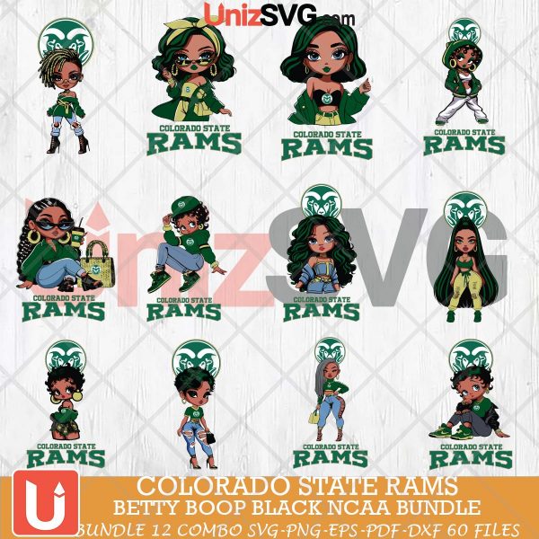 Colorado State Rams Betty Boop Black NCAA bundle 12