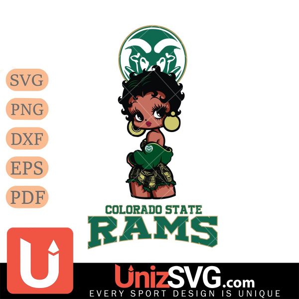 Colorado State Rams Betty Boop Black Fan Girl