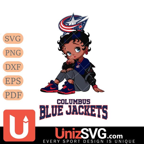 Columbus Blue Jackets Betty Boop Black