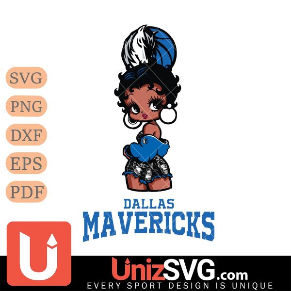 Dallas Mavericks Betty Boop Black Fan Girl