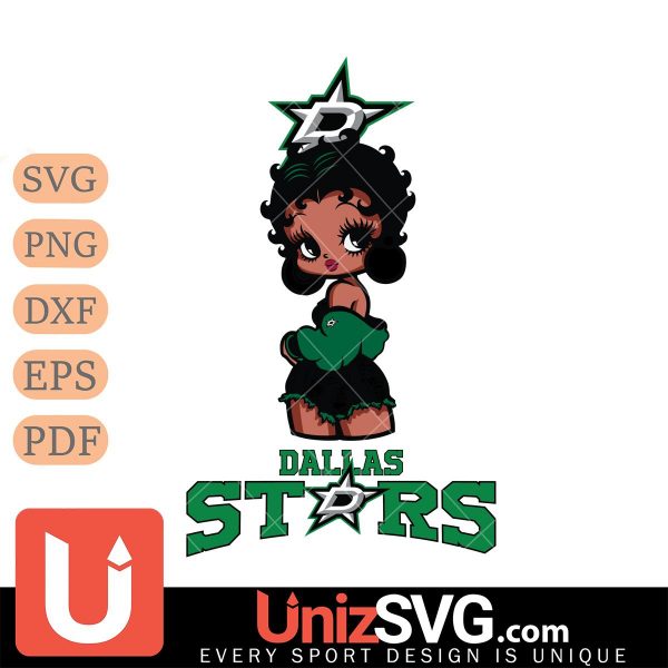 Dallas Stars Betty Boop Black Fan Girl