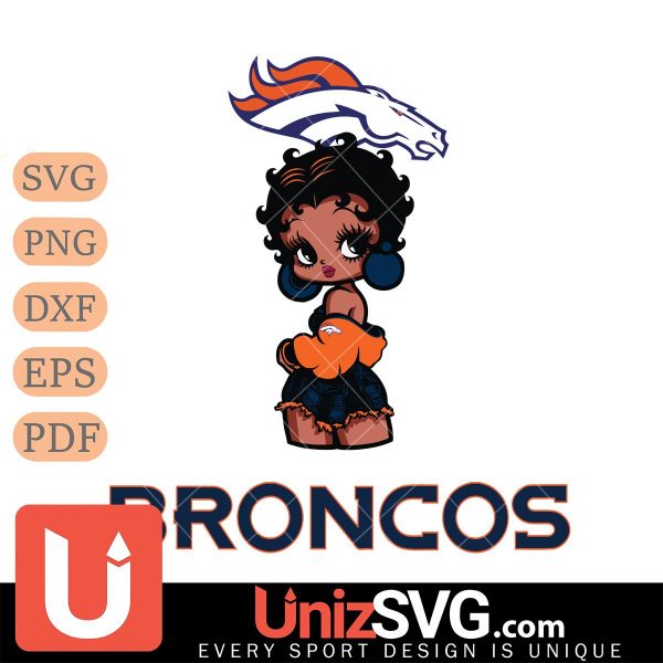 Denver Broncos Betty Boop Black Fan Girl