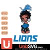 Detroit Lions Betty Boop Black Fan Girl