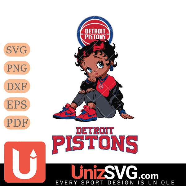 Detroit Pistons Betty Boop Black