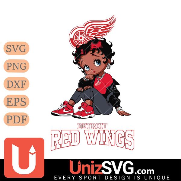 Detroit Red Wings Betty Boop Black