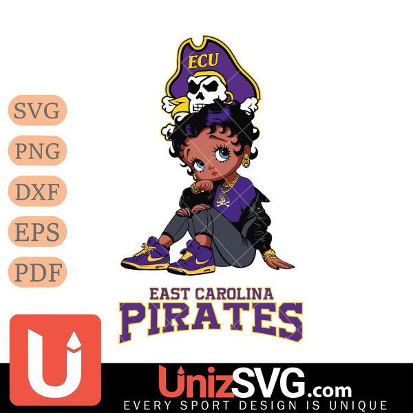 East Carolina Pirates Betty Boop Black