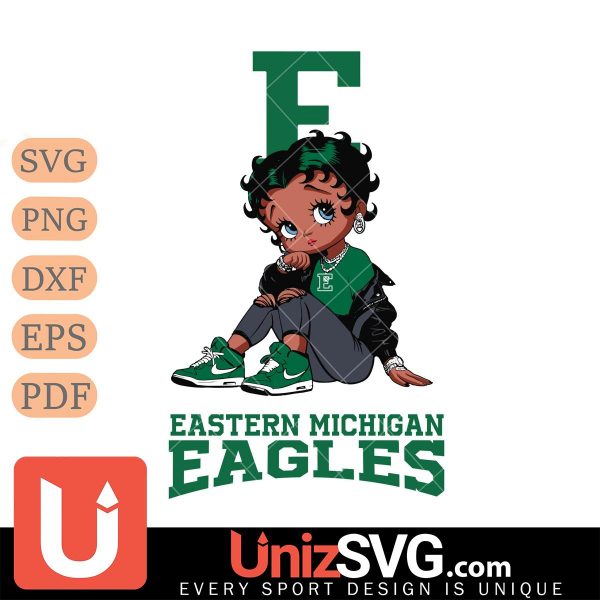 Eastern Michigan Eagles Betty Boop Black