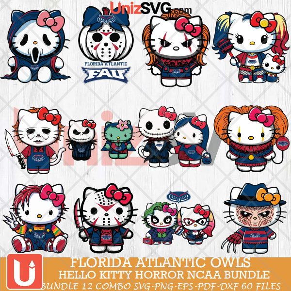 Florida Atlantic Owls Hello Kitty Horror NCAA bundle 12