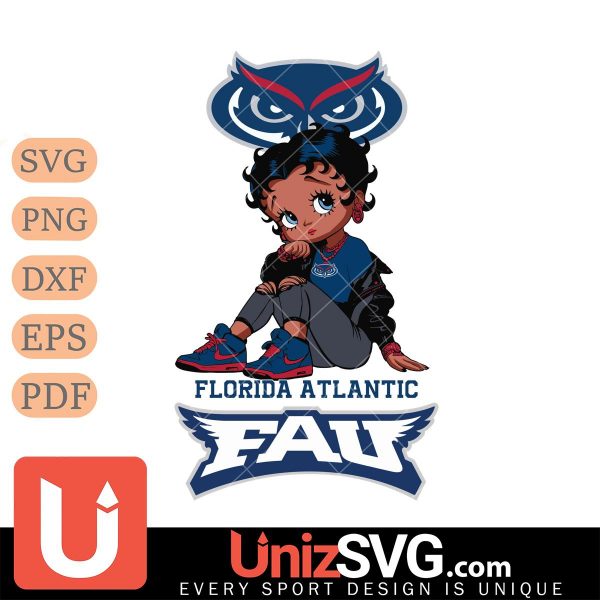 Florida Atlantic Owls Betty Boop Black