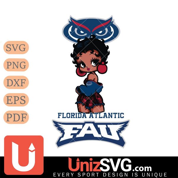 Florida Atlantic Owls Betty Boop Black Fan Girl