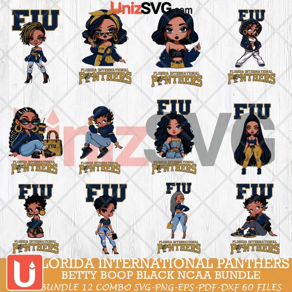 Florida International Panthers Betty Boop Black NCAA bundle 12