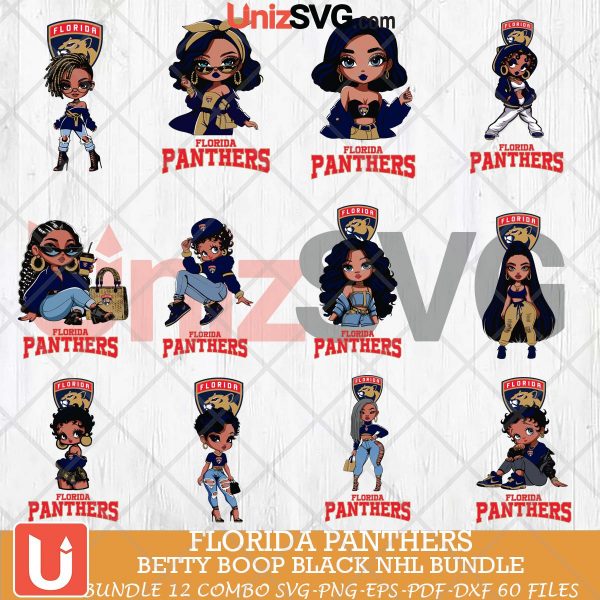 Florida Panthers Betty Boop Black NHL bundle 12