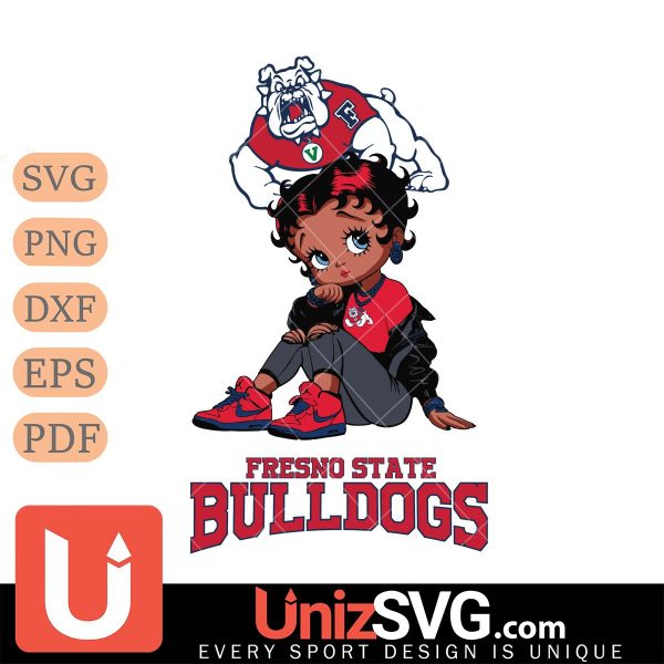 Fresno State Bulldogs Betty Boop Black