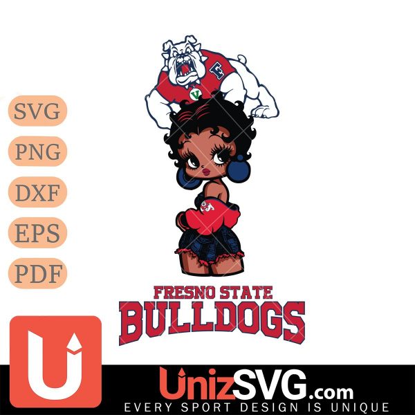 Fresno State Bulldogs Betty Boop Black Fan Girl