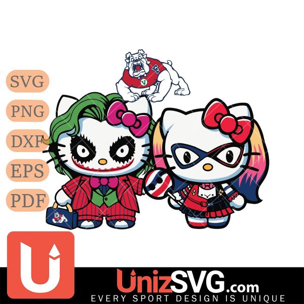 Fresno State Bulldogs Hello Kitty Joker x Harley Quinn Horror