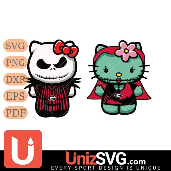 Georgia Bulldogs Hello Kitty Jack Skellington & Sally Horror