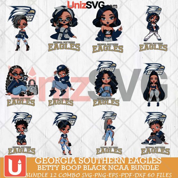 Georgia Southern Eagles Betty Boop Black NCAA bundle 12