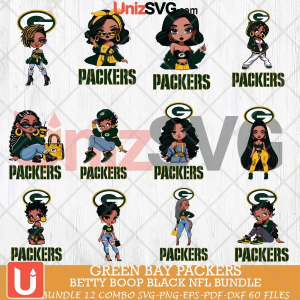 Green Bay Packers Betty Boop Black NFL bundle 12