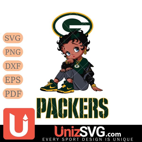 Green Bay Packers Betty Boop Black