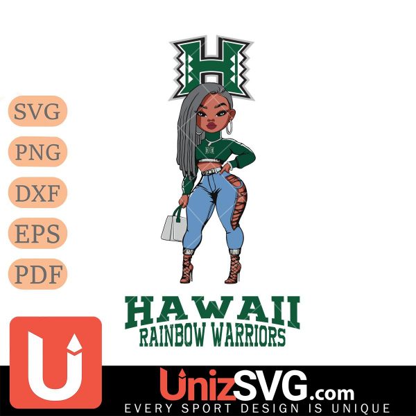 Hawaii Rainbow Warriors Fan Girl Black