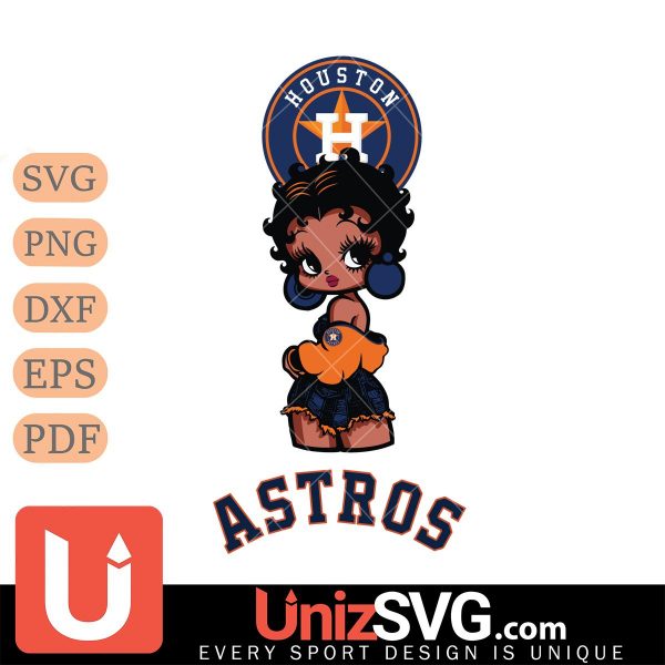 Houston Astros Betty Boop Black Fan Girl