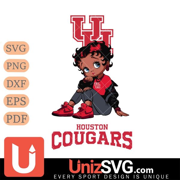 Houston Cougars Betty Boop Black