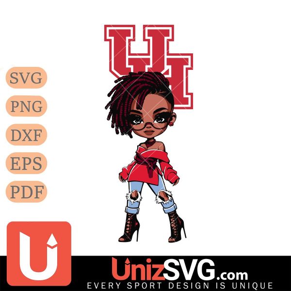 Houston Cougars Betty Boop Fan Girl black