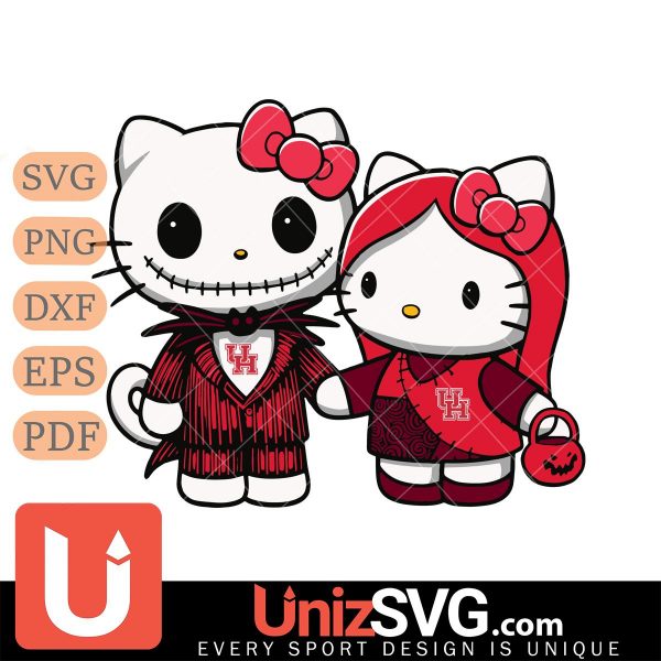 Houston Cougars Hello Kitty Skellington & Sally Horror