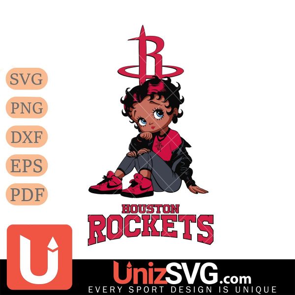 Houston Rockets Betty Boop Black