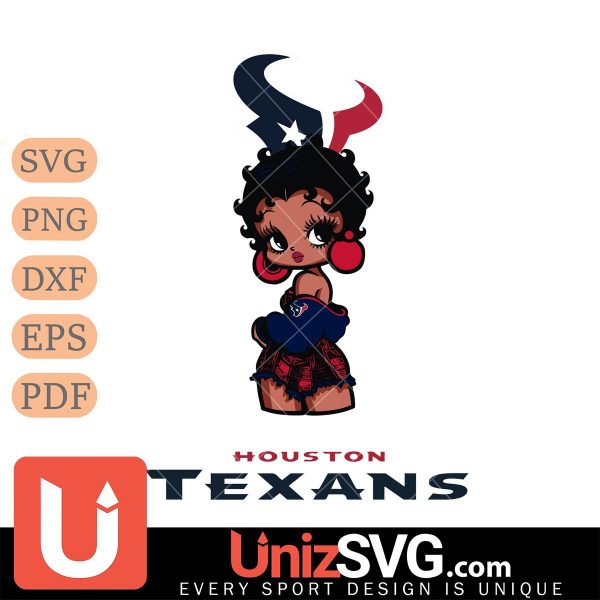 Houston Texans Betty Boop Black Fan Girl