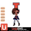 Illinois Fighting Illini Betty Boop Fan Girl black