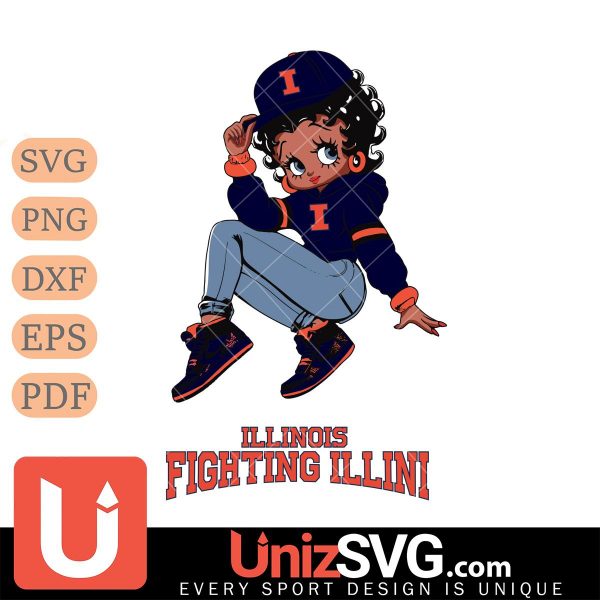 Illinois Fighting Illini Betty Boop Stunning