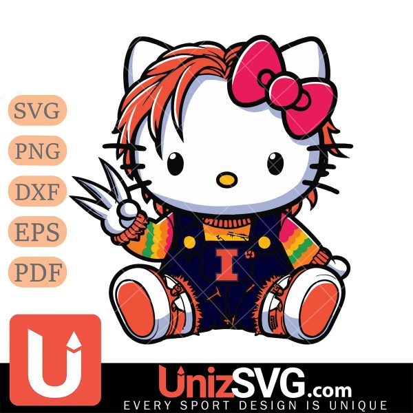 Illinois Fighting Illini Hello Kitty Chucky Horror