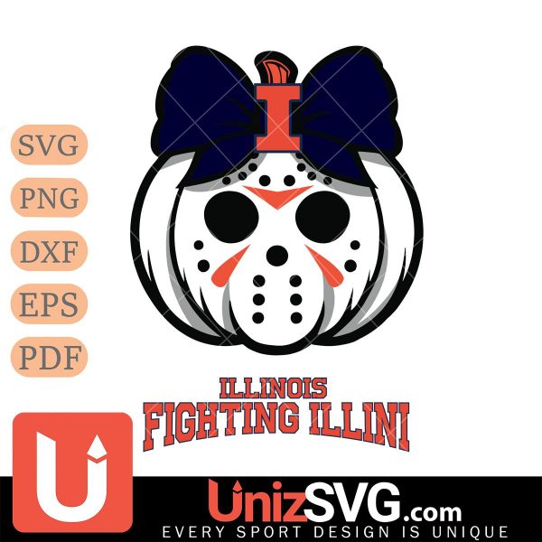 Illinois Fighting Illini Hello Kitty Jason Voorhees pumpkin Horror