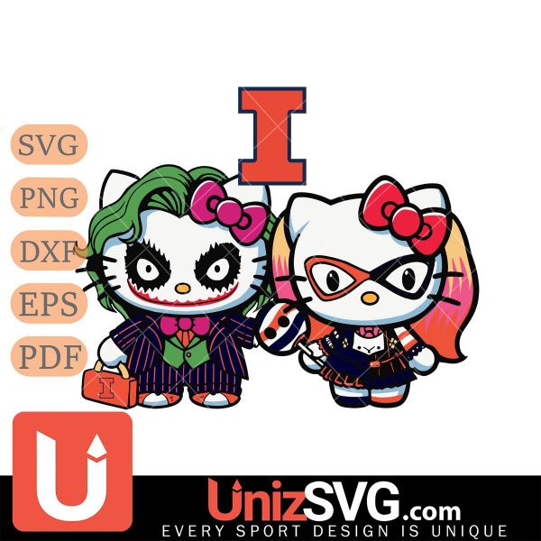 Illinois Fighting Illini Hello Kitty Joker x Harley Quinn Horror