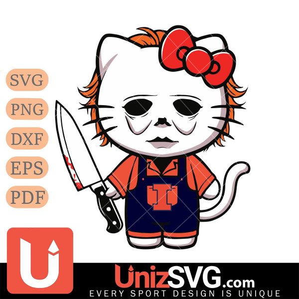 Illinois Fighting Illini Hello Kitty Michael Myers Horror