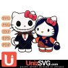 Illinois Fighting Illini Hello Kitty Skellington & Sally Horror