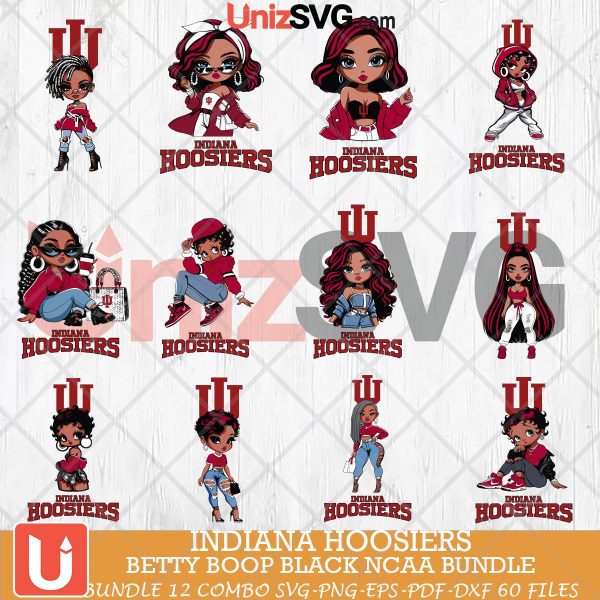 Indiana Hoosiers Betty Boop Black NCAA bundle 12