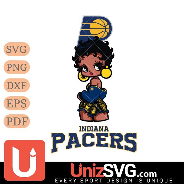 Indiana Pacers Betty Boop Black Fan Girl