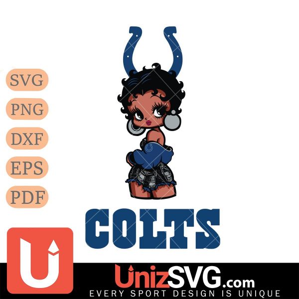 Indianapolis Colts Betty Boop Black Fan Girl