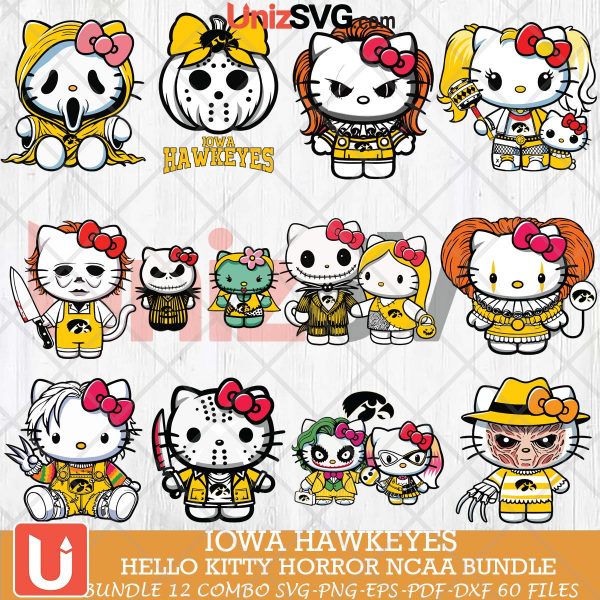 Iowa Hawkeyes Hello Kitty Horror NCAA bundle 12