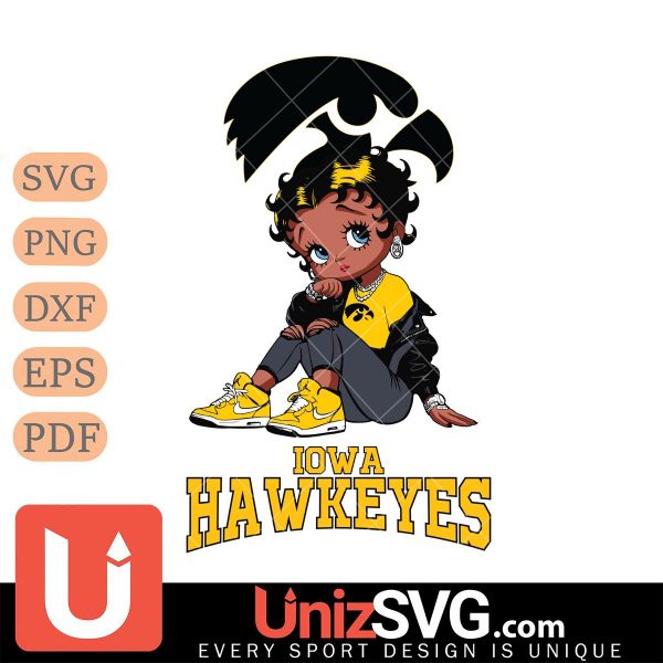 Iowa Hawkeyes Betty Boop Black