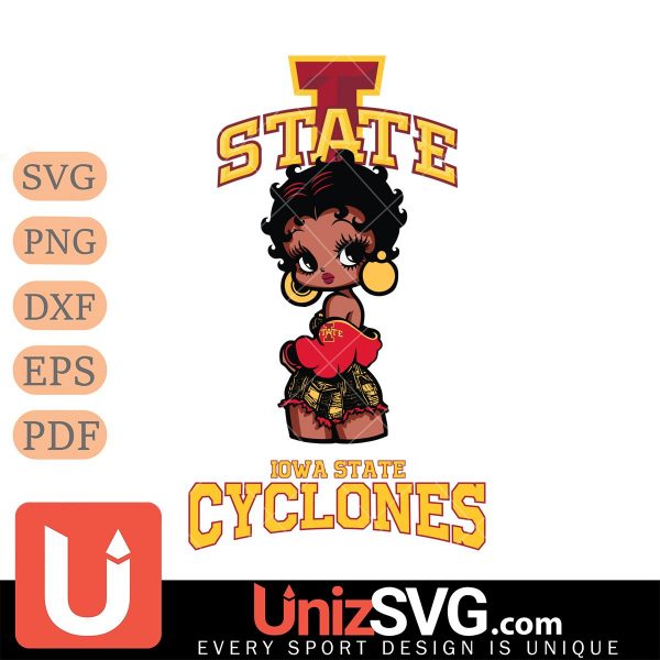 Iowa State Cyclones Betty Boop Black Fan Girl