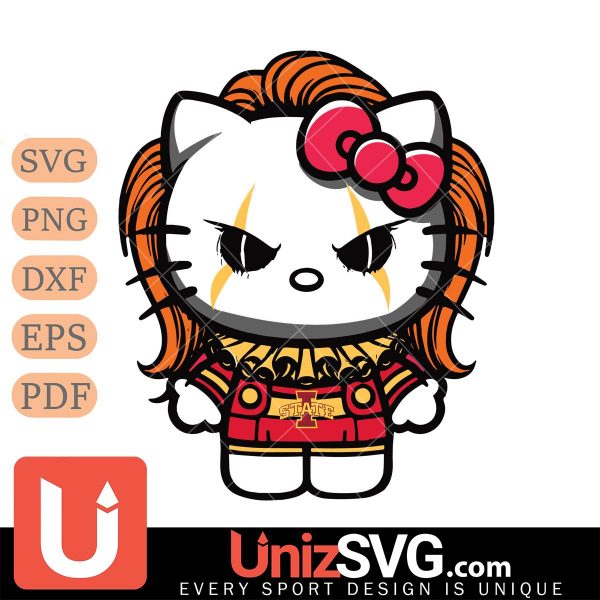 Iowa State Cyclones Hello Kitty Pennywise IT Horror